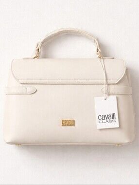 Cavalli Class Elegant Cream Satchel